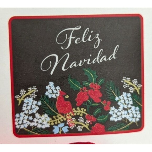 Christmas Cardinal Feliz Navidad Dish Drying Mats 2pc Reversible Red Kitchen NEW - Picture 1 of 8